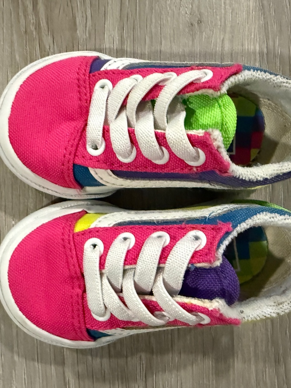 Multi color Vans, toddler size 3